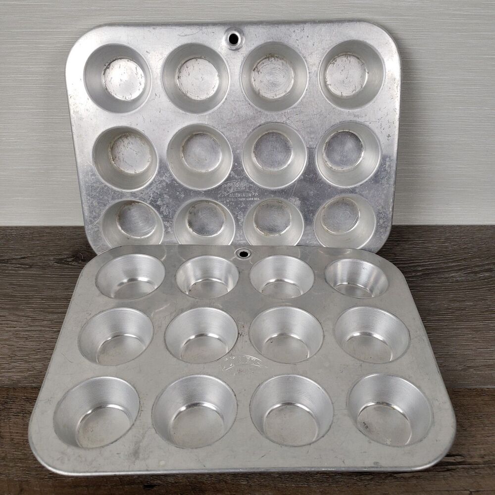 Comet 12 Cup Aluminum Mini Muffin Tin Pan Cupcake Tassies Tarts VTG Bake